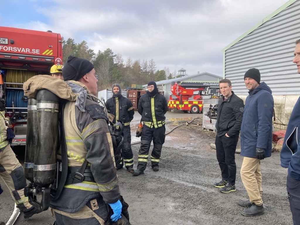 Erik Pelling besöker Uppsala brandförsvar